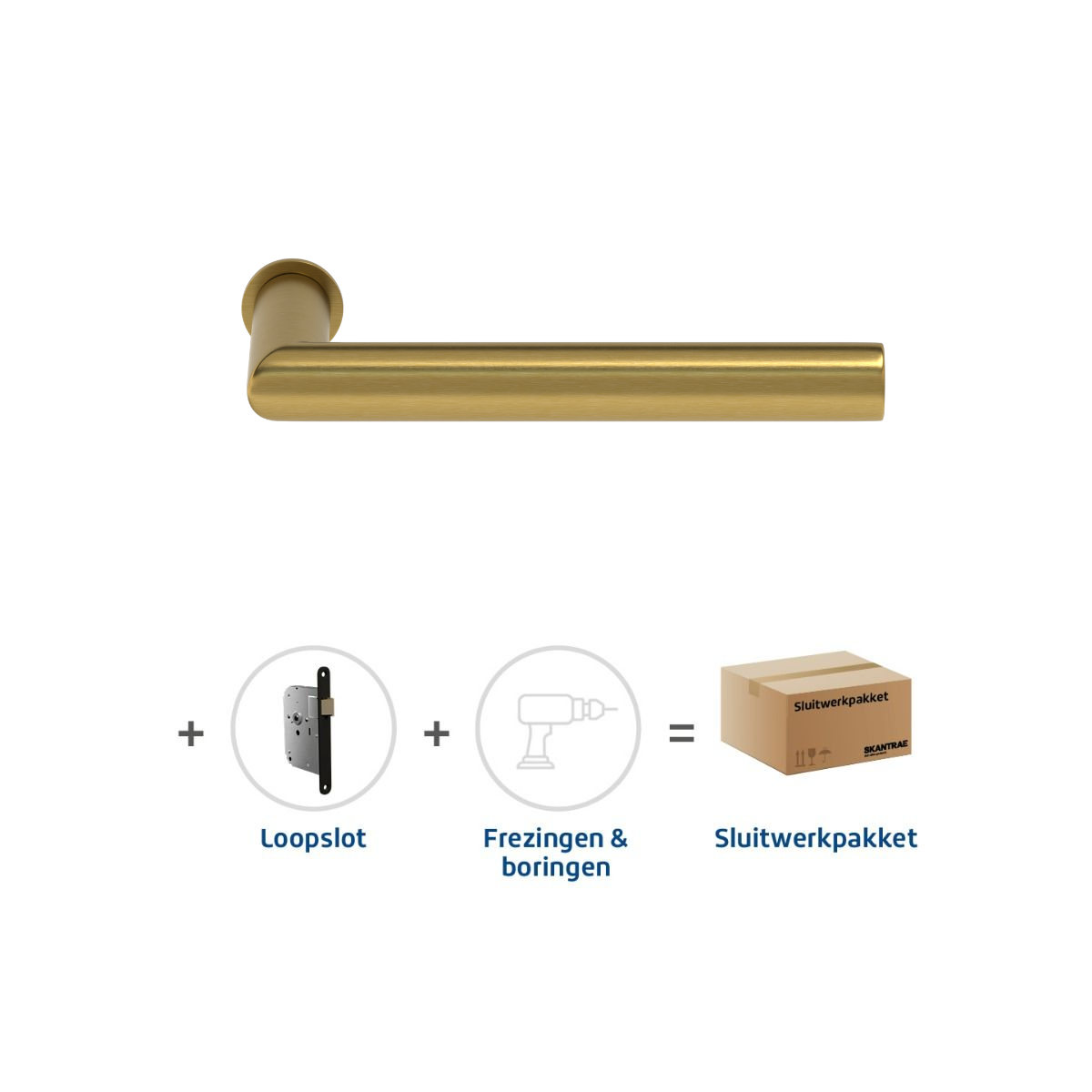 Sluitwerkpakketten met Deurkruk Orbit 19 Minimal Mat Messing